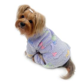 Ultra Plush Colorful Bones/Paws Turtleneck Pajamas - XL