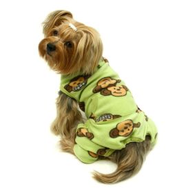 Silly Monkey Front Sleeveless Fleec Pajamas - Lime - XL