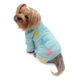 Ultra Plush Colorful Hearts Turtleneck Pajamas - Blue - S