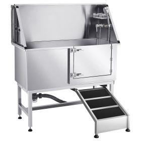 50 Inch Dog Grooming Bath Tub Stainless Steel w Ramp Water Filter 50 Inch Dog Grooming Bath Tub Stainless Steel w Ramp Water Filter