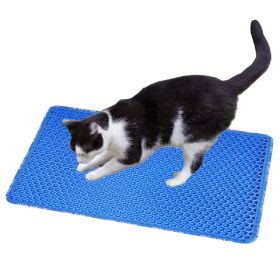 Double Layer Rice Shaped Cat Litter Pad (Color: Blue)