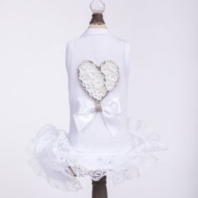 Endless Love Dog Dress (Color: White, size: XS)